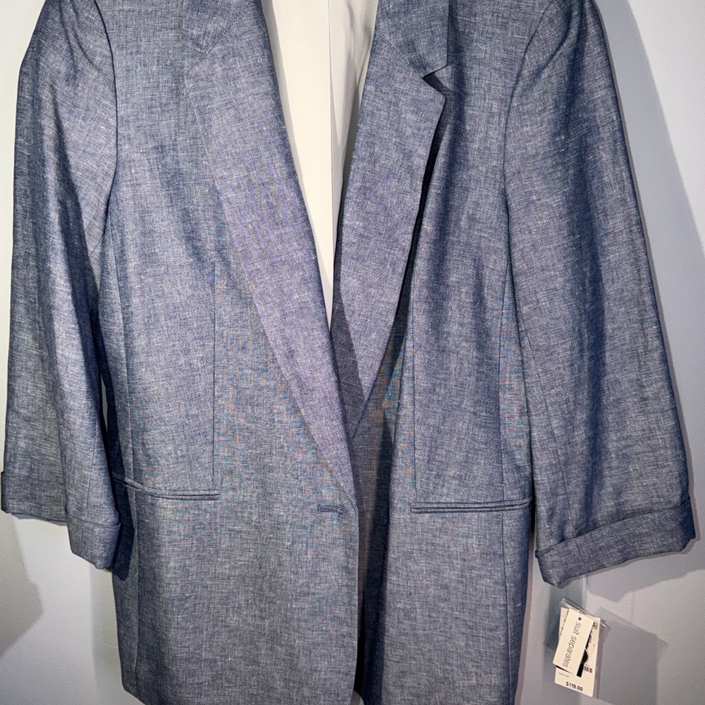 Bar III Heather Blue Blazer — Size Large, NWT ($119)